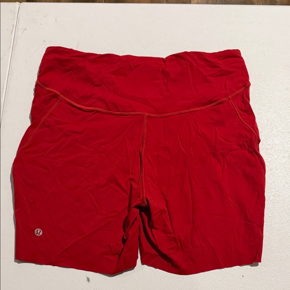 lululemon athletica Bold Red Bike Shorts